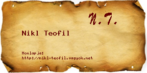 Nikl Teofil névjegykártya